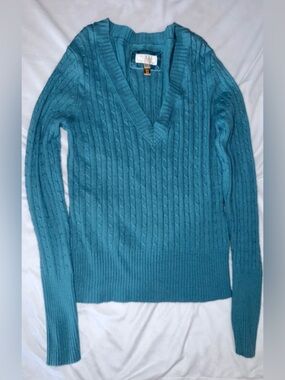 American Eagle Cable Knit V-Neck Sweater